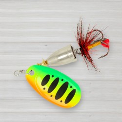 Блешня обертова ZEOX Furor № 3, 6г, колір 015 Fluo Tiger-Black Dot